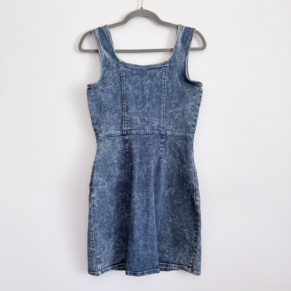 Vintage Jordache Sleeveless Button Up Acid Wash Denim Dress Size Small Y2K - Picture 2 of 13